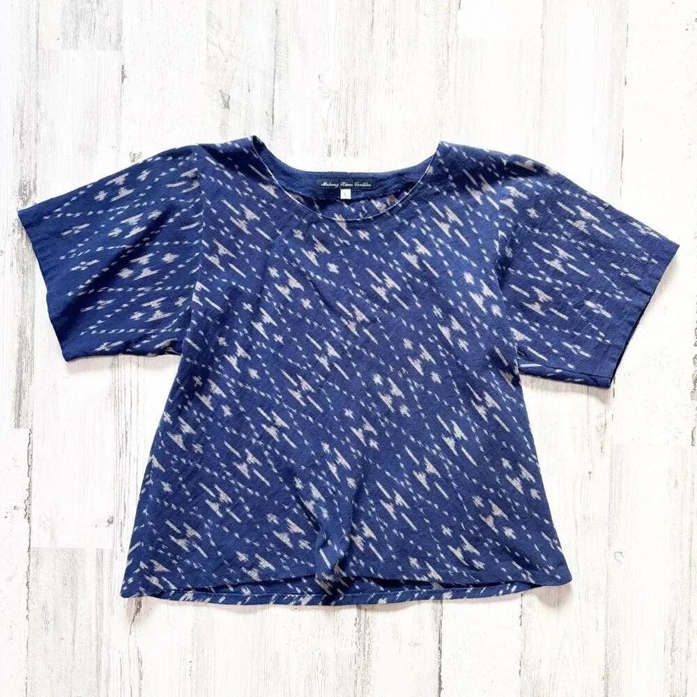 Mekong River Textiles Indigo Top Size L